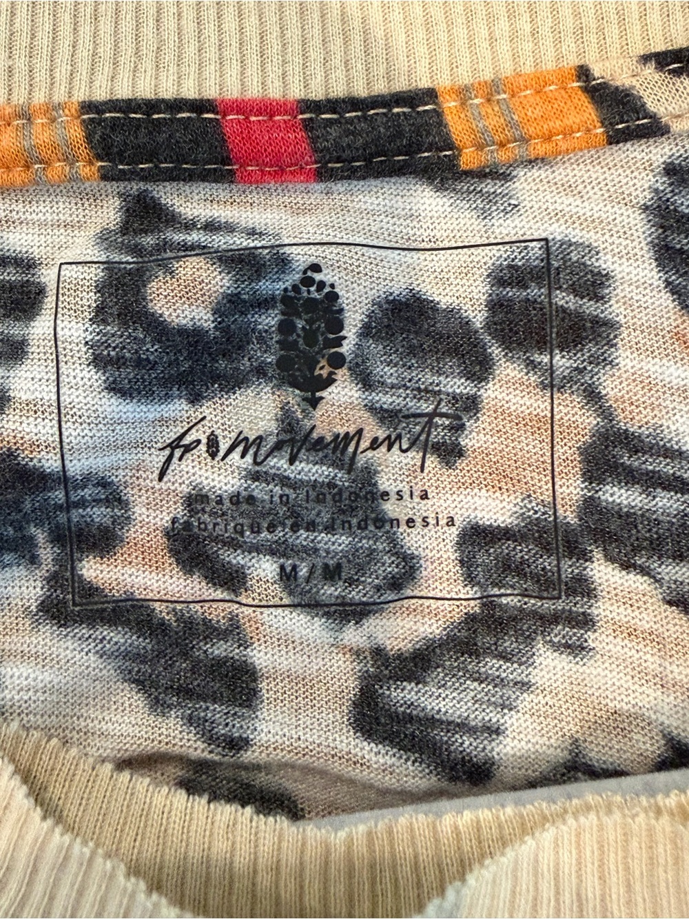 FP Movement by Free People Leopard Tank with Orange and Black Stripe - Picture 5 of 7